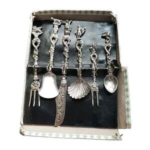 Around The World Shoppers Club 6 Piece Tableware Set Italy Silver Plate Utensils